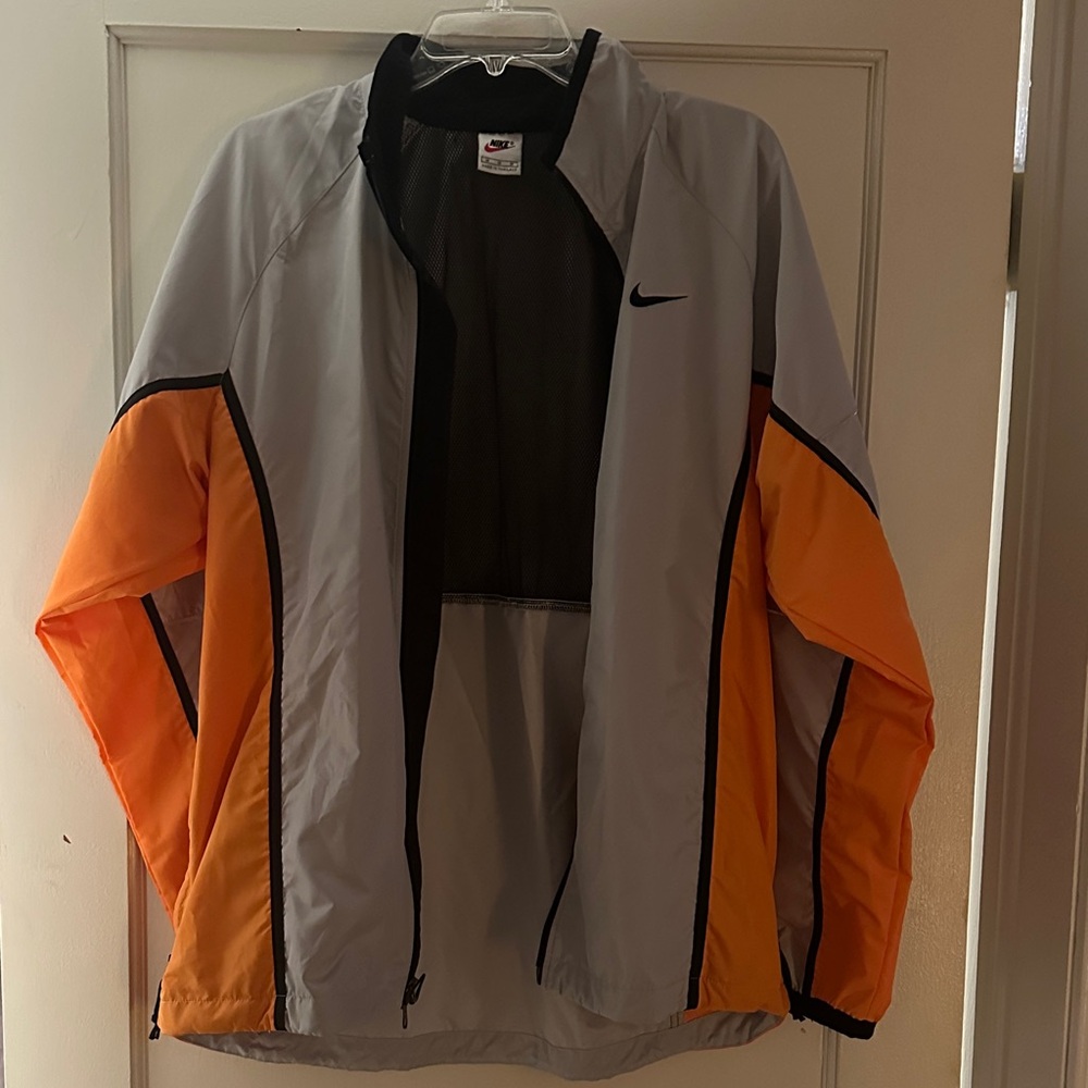 Nike Men's Windbreaker in Gray and Orange